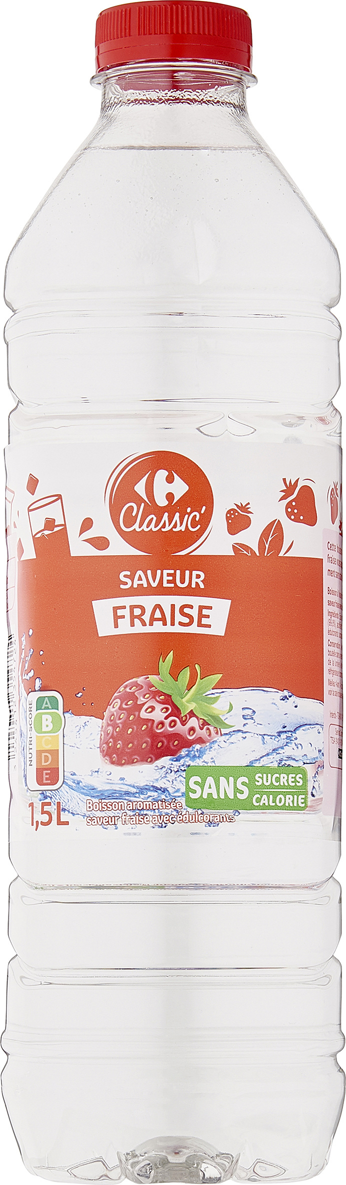 Boisson aromatisée fraise avec édulcorants